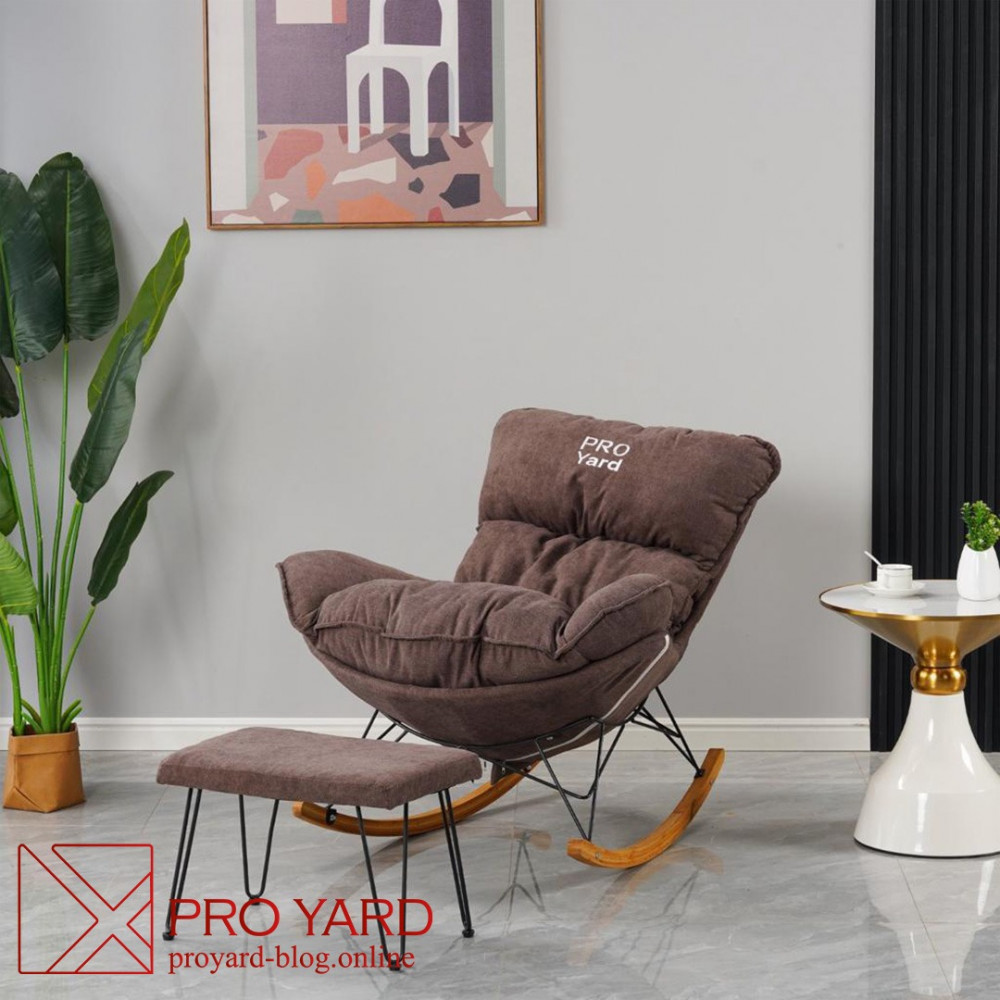 كرسي استرخاء متأرجح لون بني كرسي استرخاء متأرجح لون بني