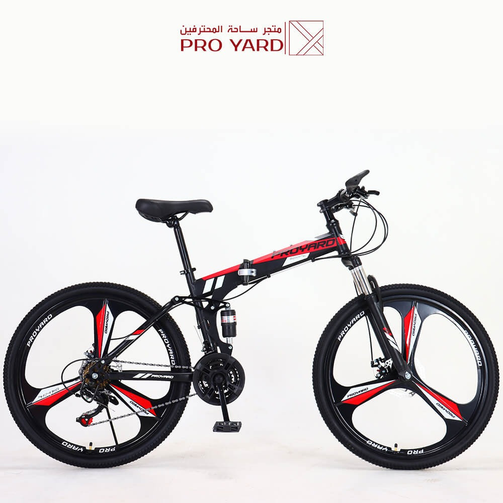 سيكل قابل للطي رياضي هجين أحمر بأسود سيكل قابل للطي رياضي هجين أحمر بأسود