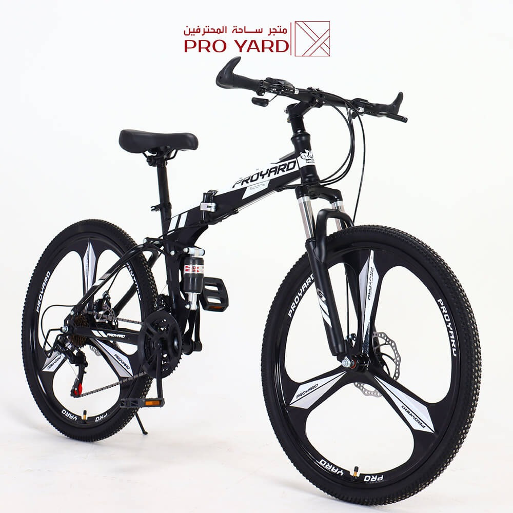 سيكل قابل للطي رياضي هجين أسود بأبيض سيكل قابل للطي رياضي هجين أسود بأبيض