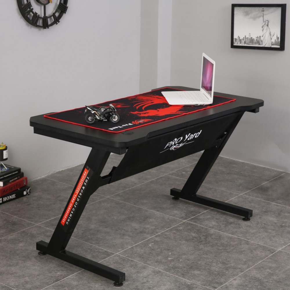 طاولة قيمنق ليد RGB لون أسود ماوس باد أحمر طاولة قيمنق ليد RGB | لون أسود ماوس باد أحمر